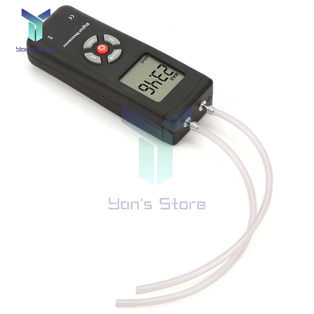 TL100 LCD Digital Differential Pressure Gauge Handheld Differential Pressure Gauge Digital Pressure Meter Digital Manometer