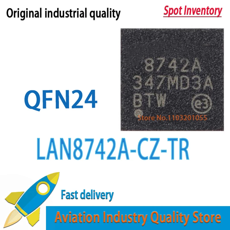 5pcs LAN8742A-CZ-TR LAN8742A 8742A LAN8742 QFN-24  Brand new in stock