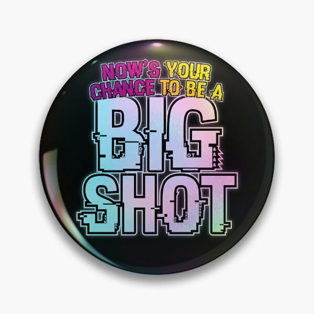 Now's Your Chance To Be A Big Shot Pin Holographic Star Heart Pin Brooches Laminated Button Fashion Accessory