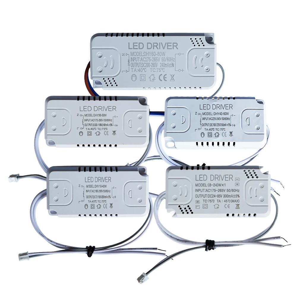 LED Driver Constant‑Current Driver 8-24W 18-40W 36-50W 40-60W 60-80W LED Transformer Power Supply for Ceiling Light