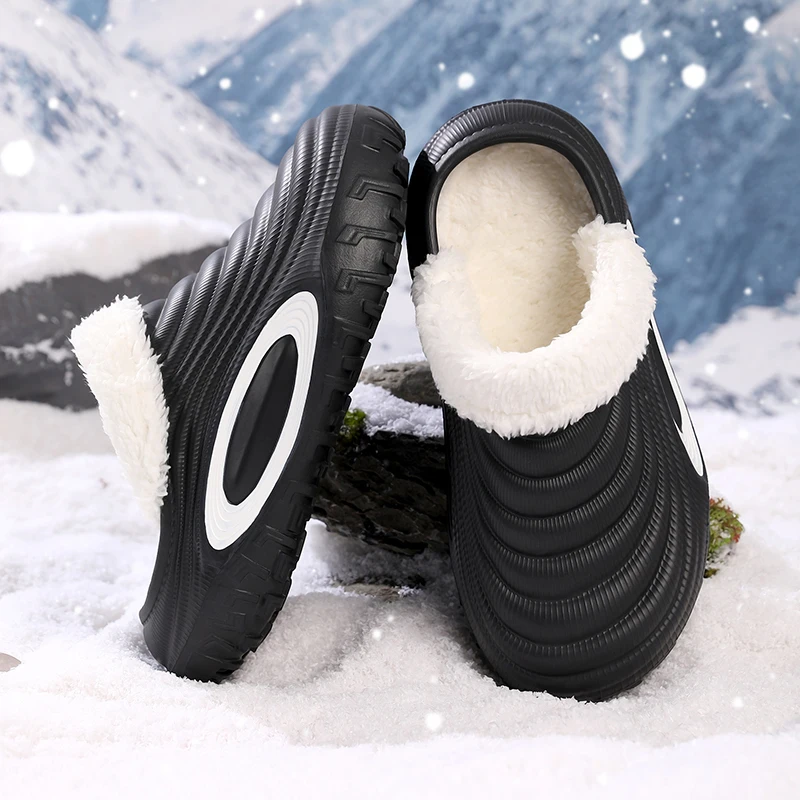 Zapatillas cálidas de invierno para hombre y mujer, zapatos suaves antideslizantes para casa, cómodas, de tacón plano, para interior y dormitorio, Zapatillas de felpa para hombre