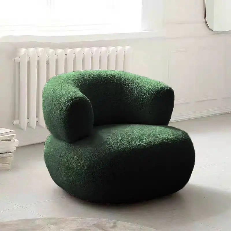 Hot Bedroom Furniture Nordic Furniture Lazy, Chair, Balcony, Sofa Chair Lamb Wool, Nordic Bedroom, Living Room, Single, Sofa, St image 4