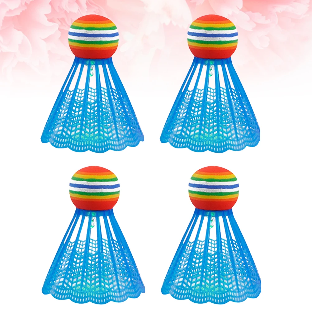 

4pcs Luminous Badminton Shuttlecocks Led Light For Night Play Durable Outdoor Sturdy Structure Amateurs Family Gift