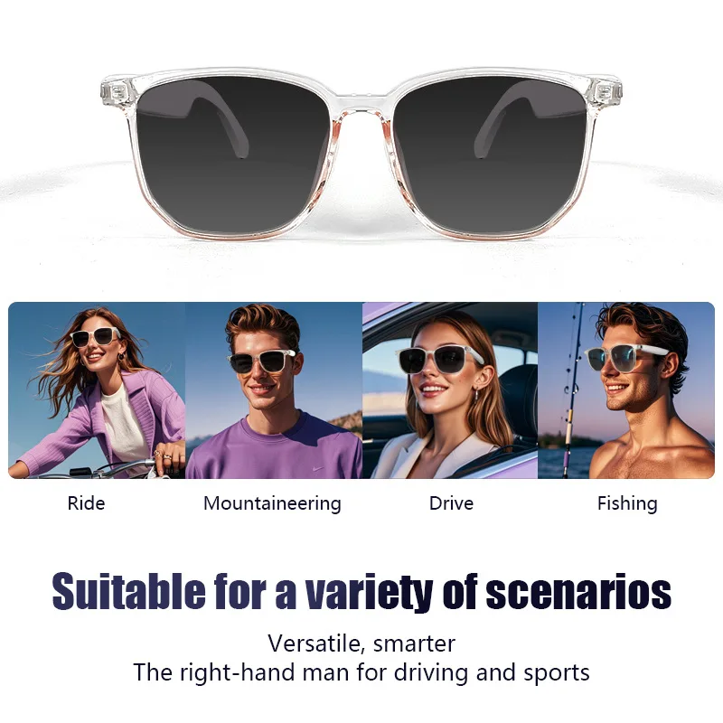 Inteligentne okulary Okulary Bluetooth Okulary przeciwsłoneczne Ochrona UV Niebieskie światło Wymienne soczewki Zdalne sterowanie Fotografia Muzyka Audio