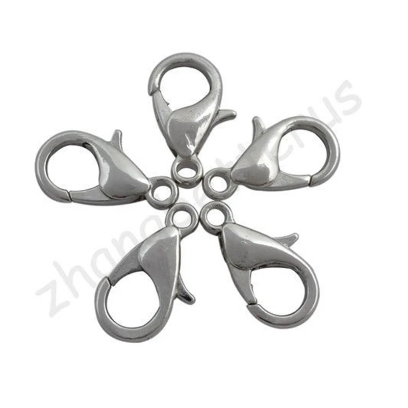 50-16 Pz 12mm 16mm 20mm Aragosta Catenacci Placcato Argento Aragosta Artiglio Catenacci Per Il Braccialetto Collana Creazione di Gioielli Risultati