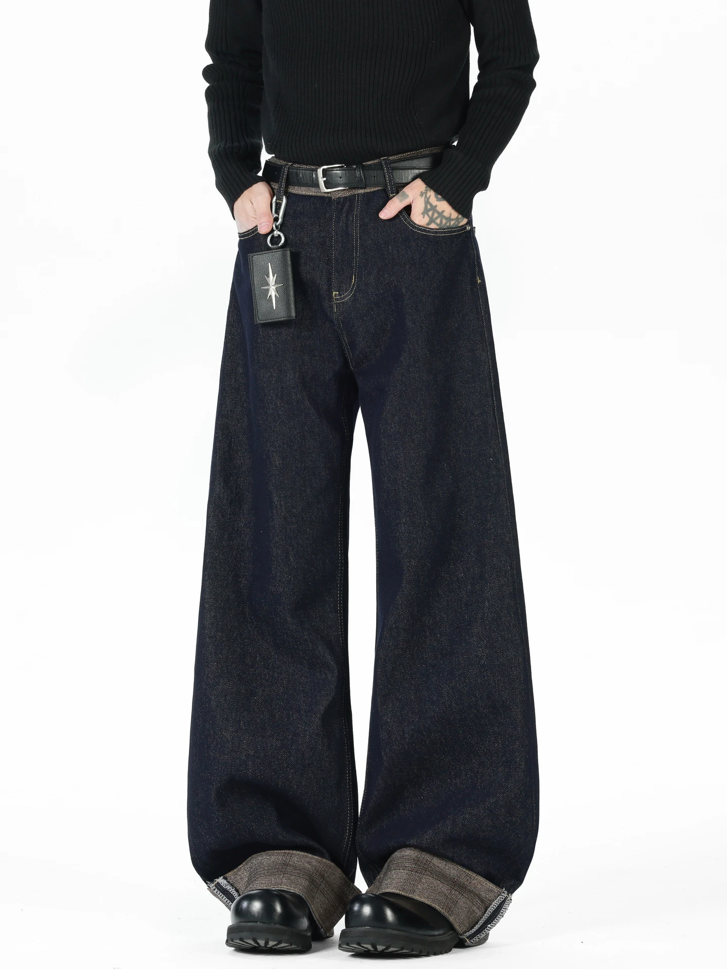 

Джинсы Cleanfit American Retro Straight Leg Denim для мужчин, свободные широкие брюки, повседневная одежда, на все сезоны, молодежная мода
