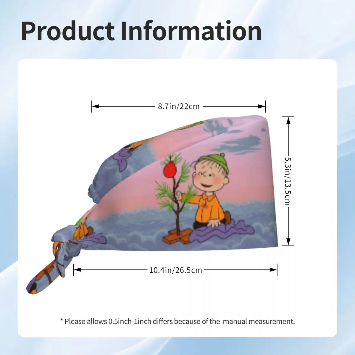 مخصص تشارلي براون عيد الميلاد تنظيف قبعة العمل بارد كبير رئيس يبتسم الوجه فرك قبعة العمليات الجراحية قبعة ممرضة الدعك قبعة ممرضة