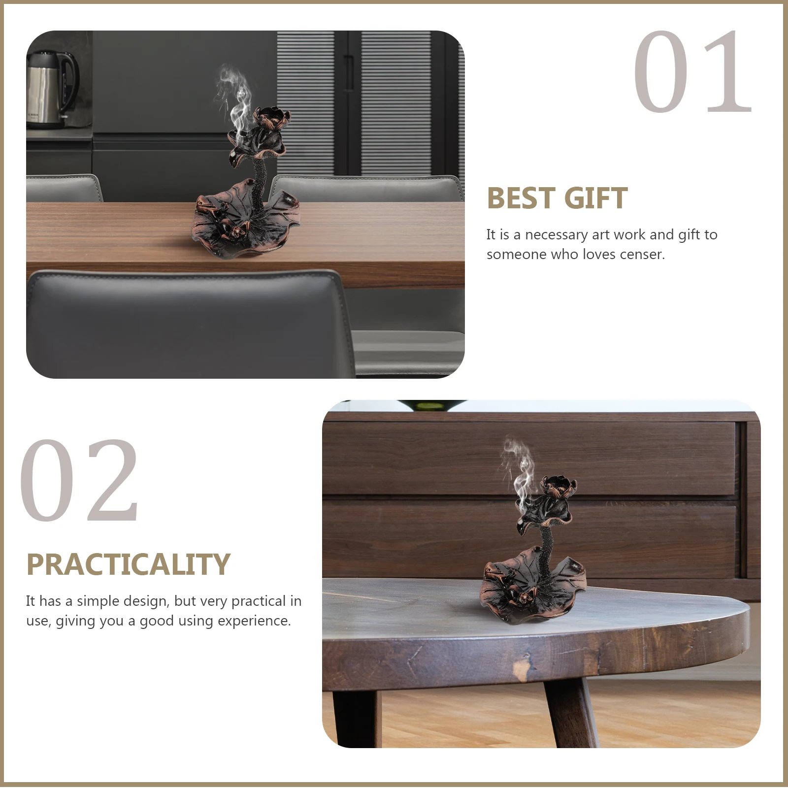 

Backflow Burner Unique Alloy Incense Holder For Aromatherapy Home Decoration Office Meditation Room Incense Stick Cone Holder