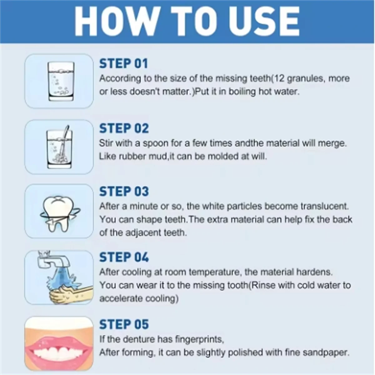 10g/Bag Tooth Repair Kit-Thermal Beads for Filling Fix The Missing and Broken Tooth or Adhesive The Denture Fake Teeth image 6