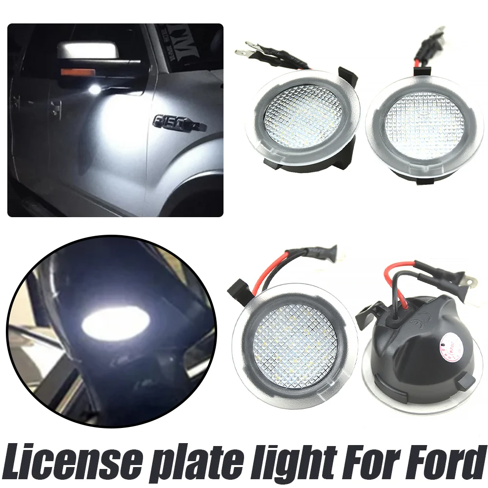 

2Pcs Canbus No Error LED Side Mirror Puddle Lights Flex 6000K White Fit For Ford Explorer 11-19 For Lincoln Navigator 2007-2016