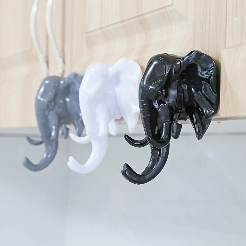 2Pcs Strong Stick Hook Elephant Shape Seamless Adhesive Hooks for Home Organization Bedroom Kitchen Wall Mount No Trace