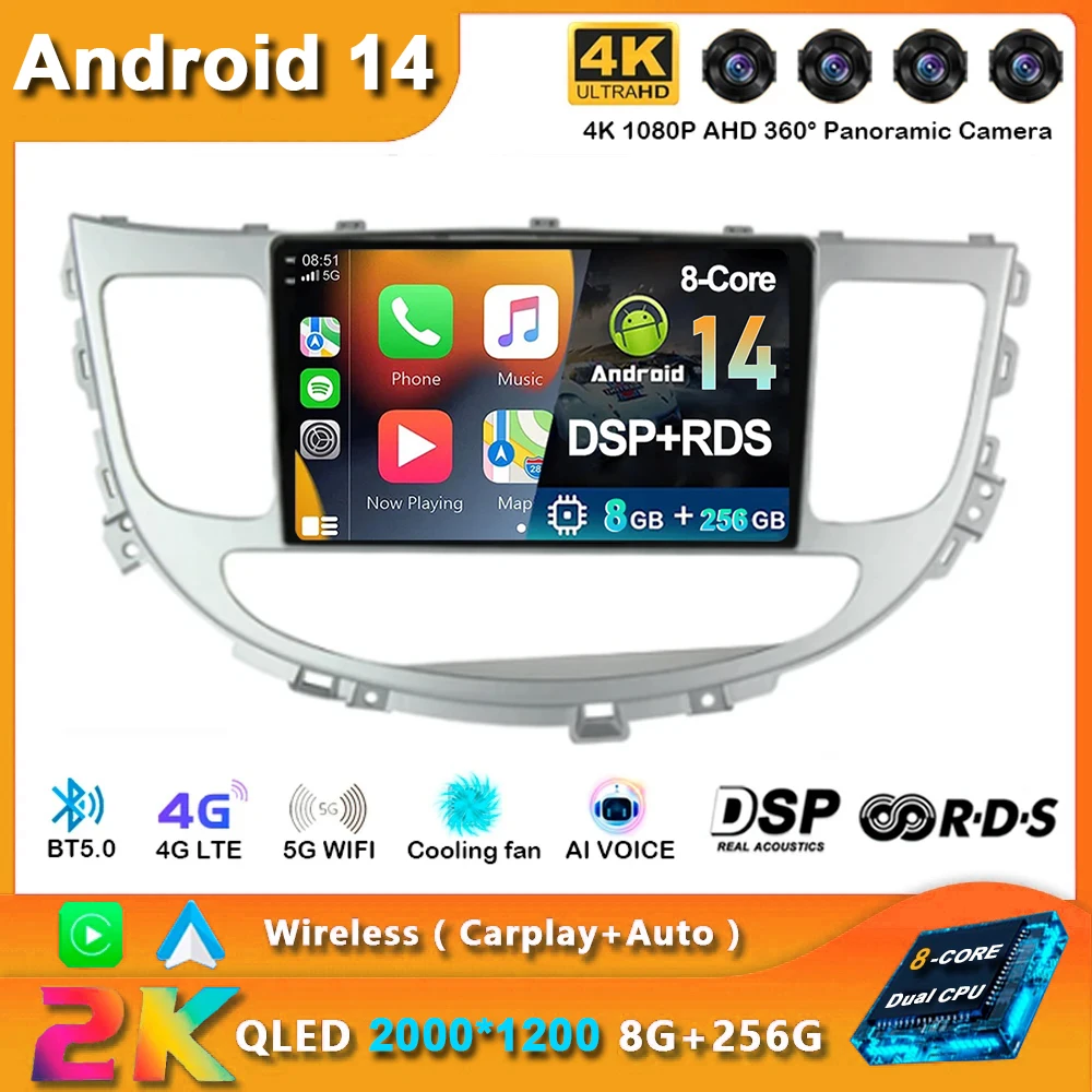 

Android 14 CarPlay Radio For Hyundai Rohens Genesis 2008-2013 Auto 4G Car Multimedia Player Stereo GPS Navi Ai Voice