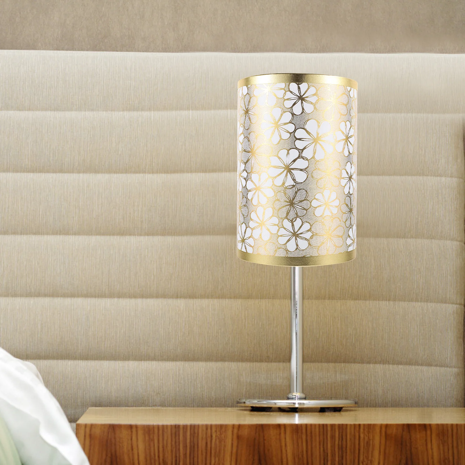 

Flower Cloth Lamp Shade Decorative Table Light Cover Replacement Sturdy Dustproof Fabric Shade For Bedroom Floor Desk Lamp