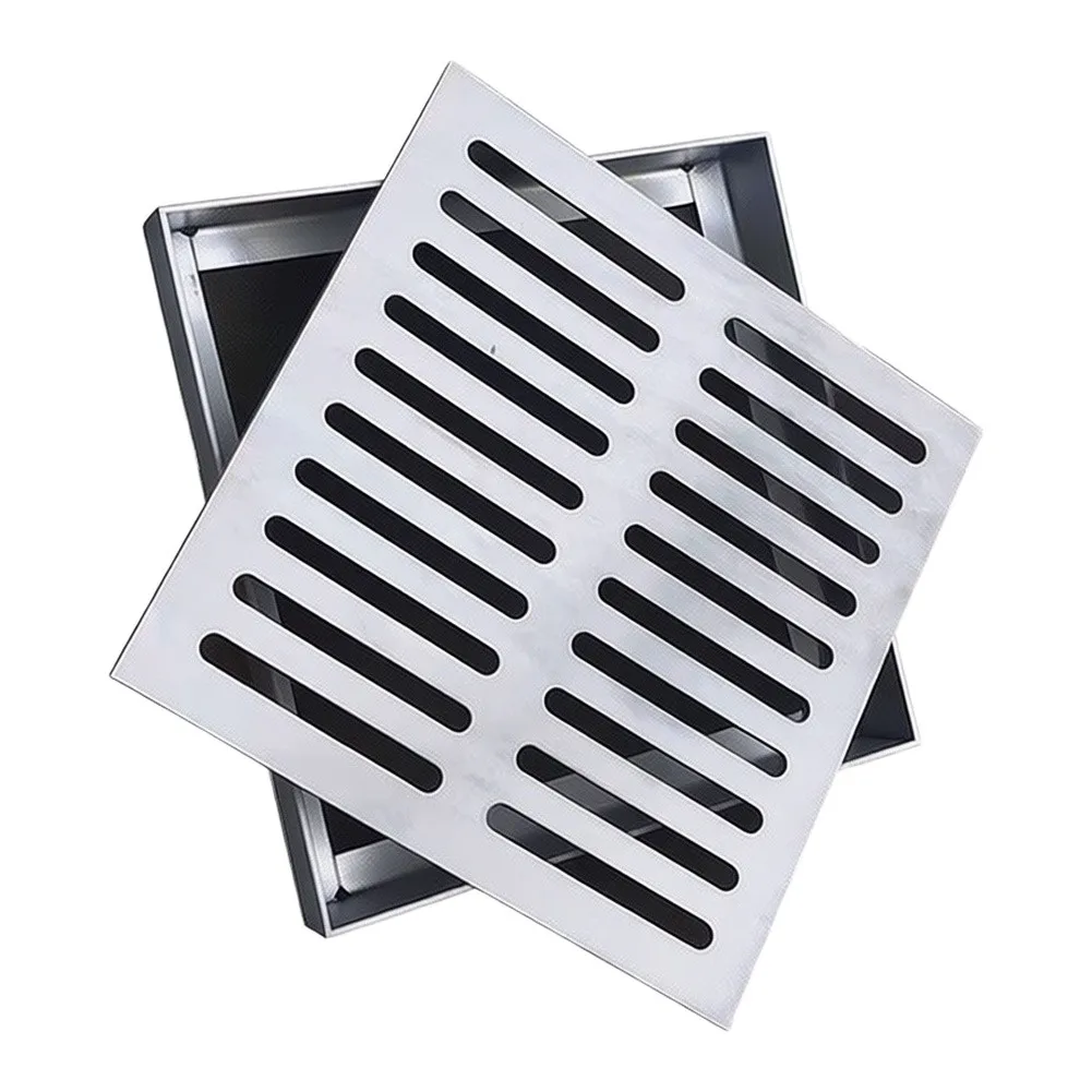 Stainless Steel Floor Drain Cover with Detachable Strainer and Fast Drainage Performance for Multiple Drain Locations