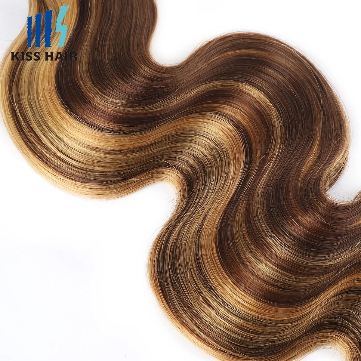 Extensiones de cabello humano Remy brasileño para mujer, mechones ondulados, ombré, rubio miel, P4/27