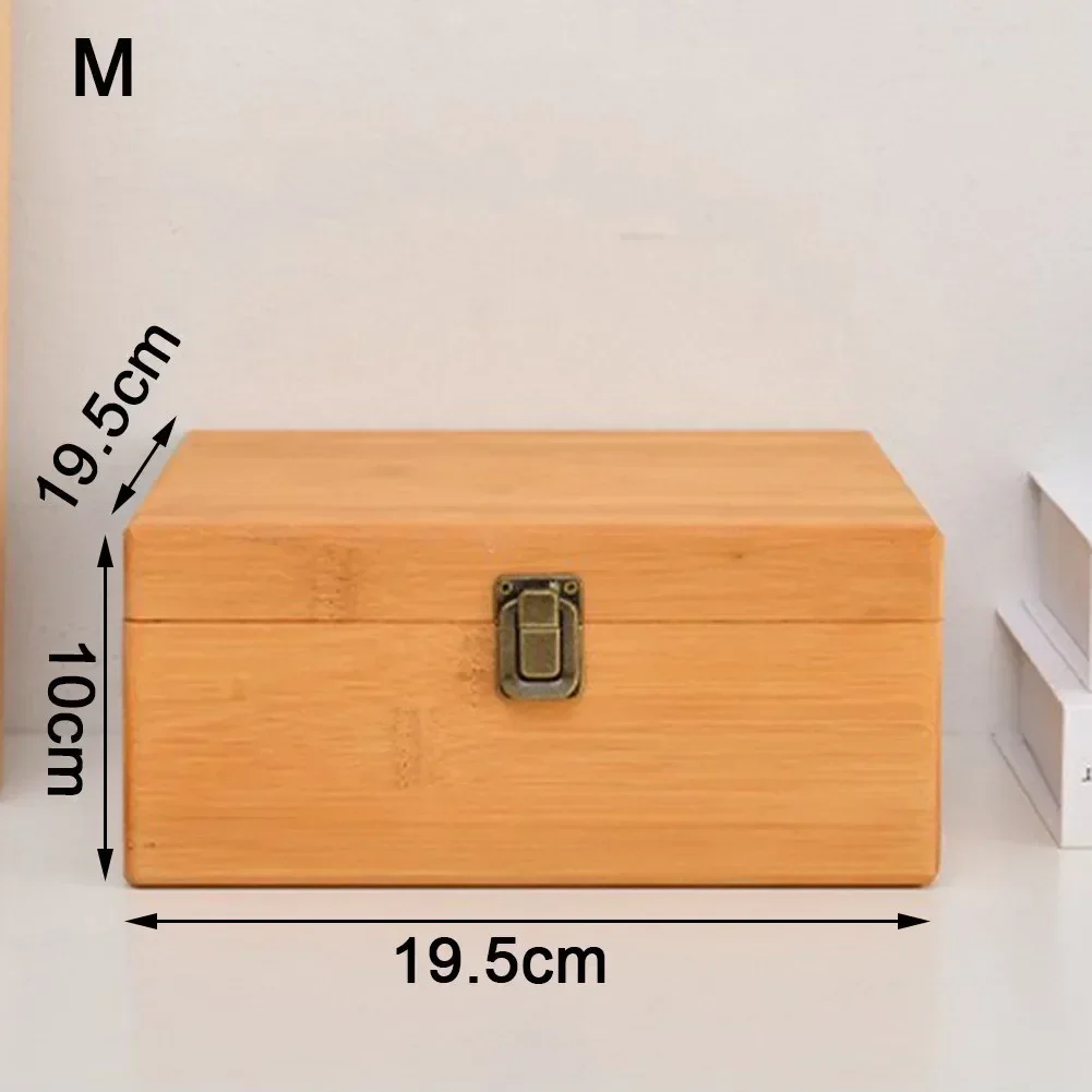 Case Wooden Storage Box Household Box Burr-Solid Gift Large Capacity Multiple Sizes Pine Retro Metal Lock