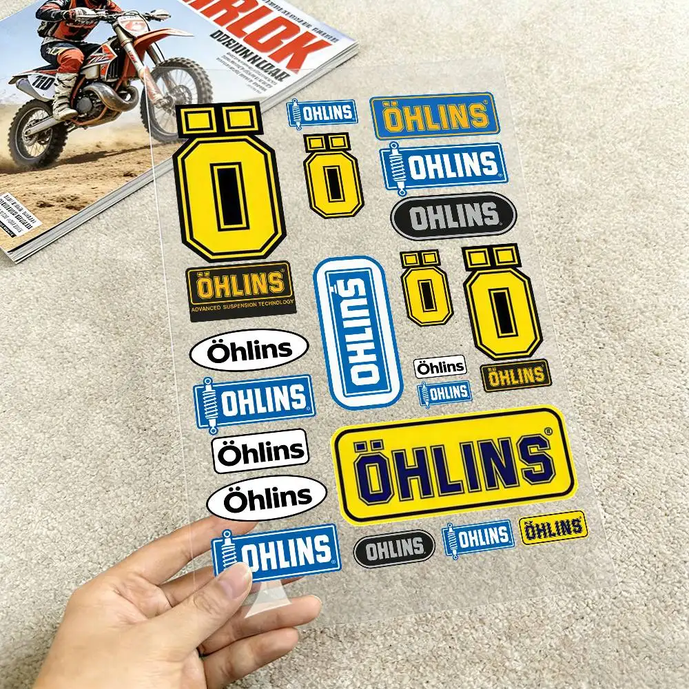 Adesivos refletivos para motocicletas OHLINS, decalques de vinil à prova d'água para capacete de motocicleta, tanque de combustível, bicicleta