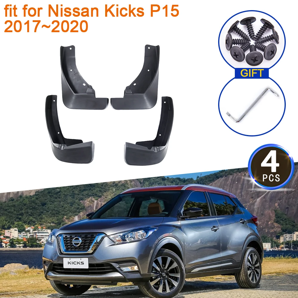 4x for Nissan Kicks P15 2017 2018 2019 2020 Mudguards Anti-splash Guards Mudflap Front Rear Wheels Fender Car Stying Accessories