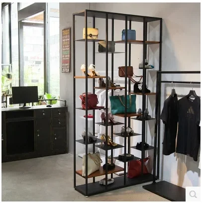 Shoe store shoe rack, bag displarack, vintage island cabinet, clothing displaywindow, iron wrought, floor-standing mall multi