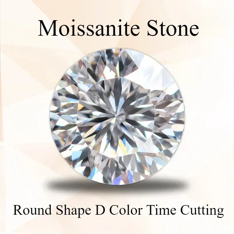 

L-Moissanite Stone Round Shape D Color Time Cut Charm Bead for DIY Jewelry Making bracelet earrings Selectable Certificate