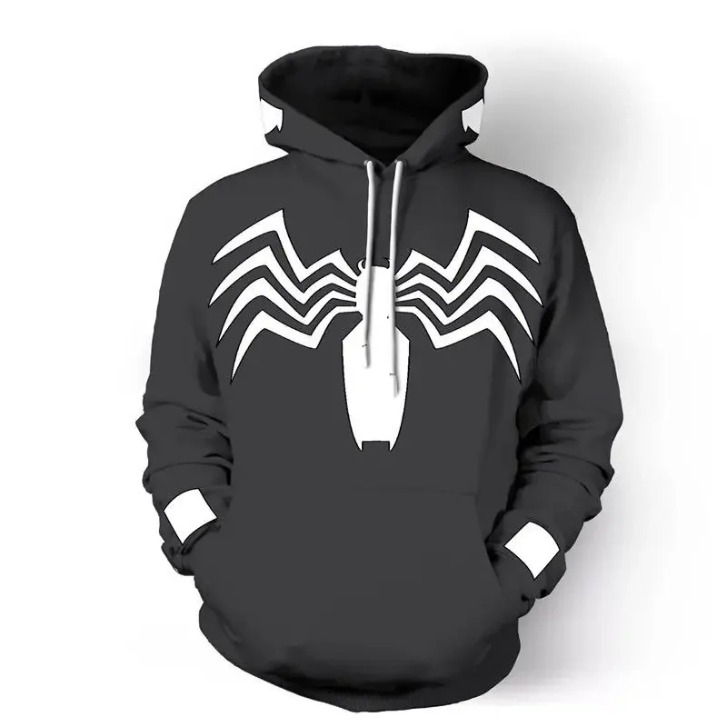 2024 Spring And Autumn New Venom Spider 3d Printed Hoodie Sports Hoodie Fashion Handsome Unisex Fashion Long Sleeve Clothes Hood