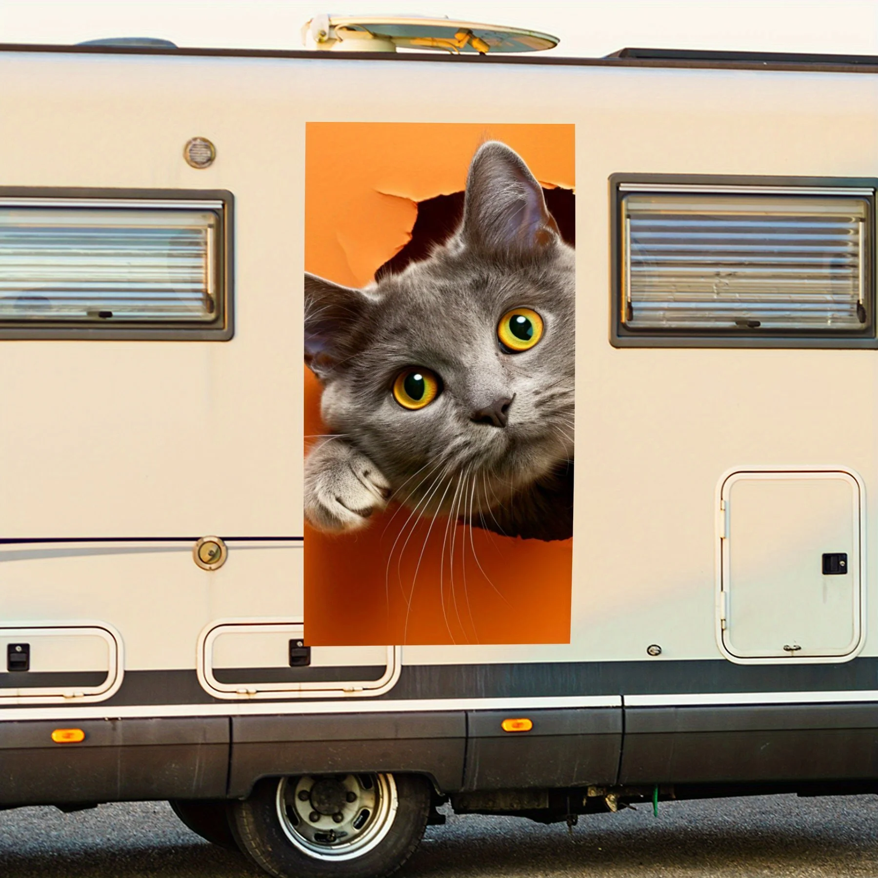 

Cat Tearing Motorhome Car Door Sticker PVC Self Waterproof Stick Striking Auto Exterior Accessories Decor Protect Gift for Lover