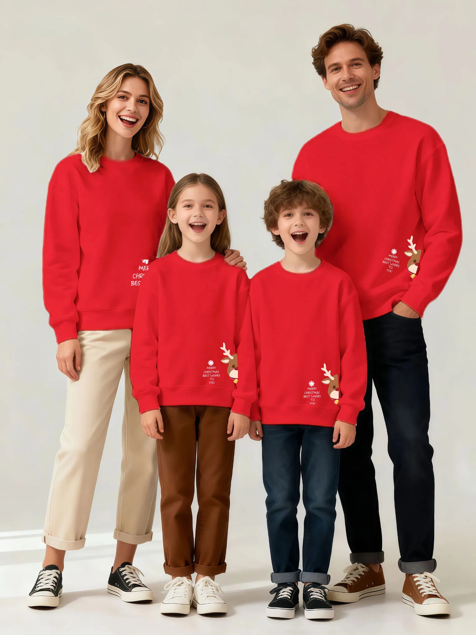 

Family Matching Clothes Winter Autumn Sweater Long-sleeved Shirt Christmas Clothes Mom Dad Kids Christmas Pajamas Family Look