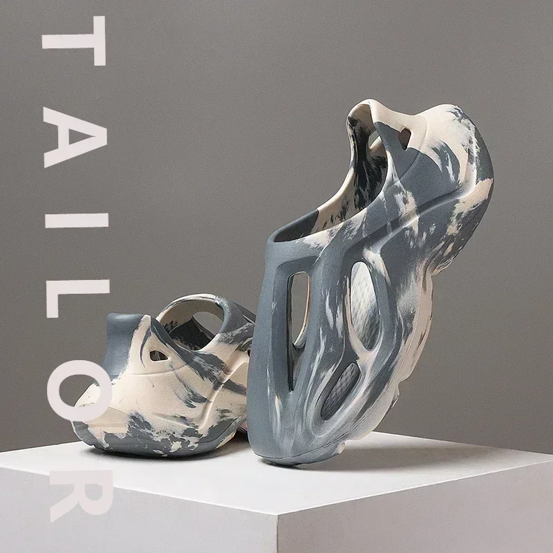 여름 남녀 슬리퍼 카모플라쥬 플랫폼 야외 크록스 신발 비치 샌들 남성용 소프트 EVA 실내 홈 슬라이드 커플 플립플랍