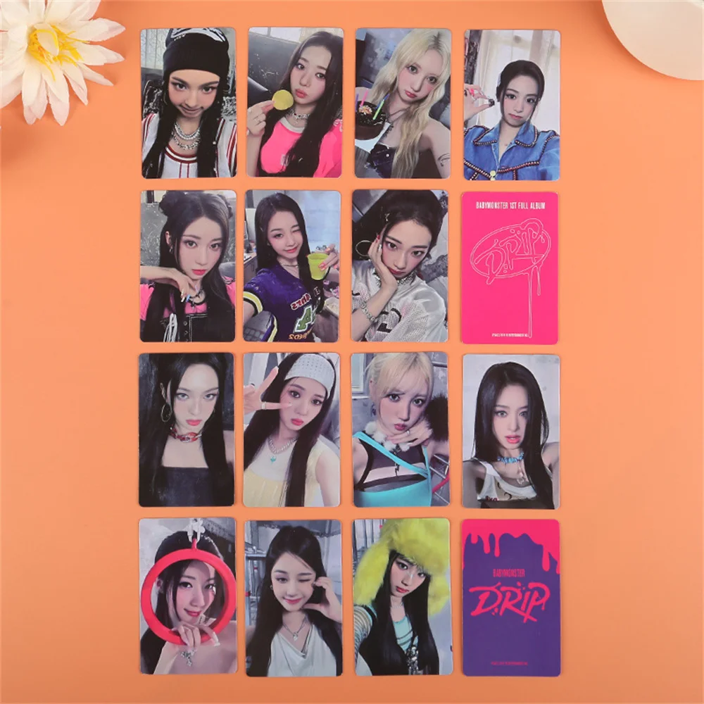KPOP BABYMONSTER フォトカード DRIP アルバムポストカード RUKA PHARITA ASA AHYEON RAMI CHIQUITA 両面ロモカードファン収集ギフト