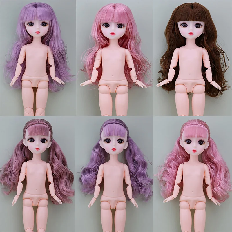 Multi Color Hair 30cm Doll 1/6 BJD Doll Whole Doll Multi Joint Movable Doll Kids Girls Toy Gift