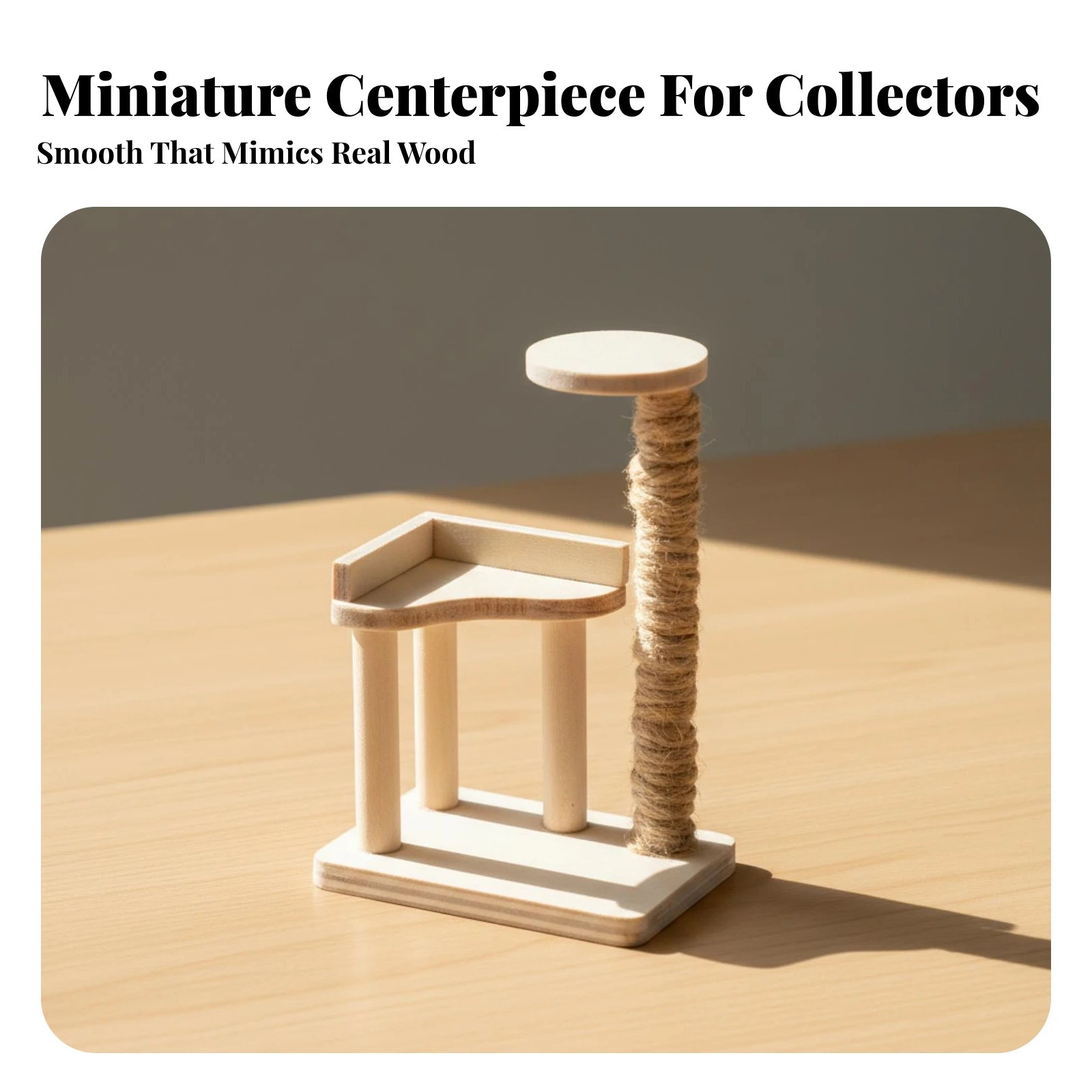Miniature Cat Tree Detailed Cat Climbing Frame Dollhouse Accessory Cute Ornament Handmade for Collectors