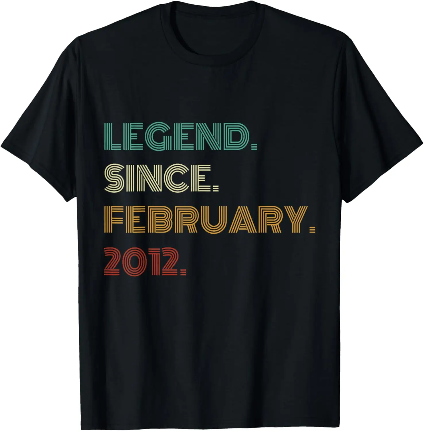 

12 Years Old Legend Since February 2012 12th Birthday T-Shirt
