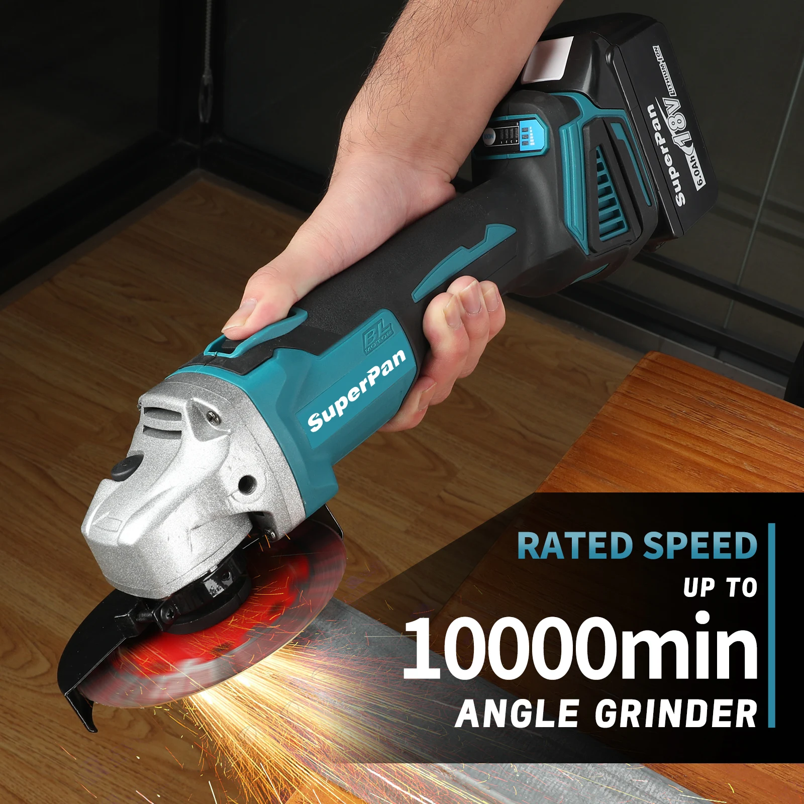 Herramientas eléctricas SuperPan, máquina recargable, amoladora angular, regulación de velocidad 404, herramientas eléctricas de corte para batería Makita