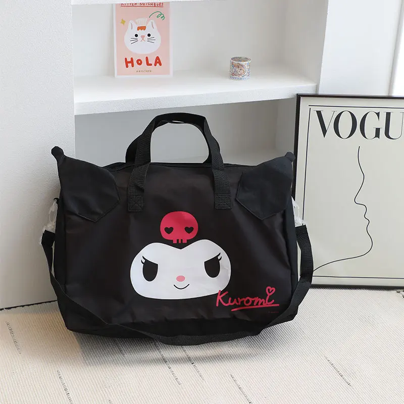 Sanrio Hello Kitty Cinnamoroll Cartoon Folding Women\'s Travel Bag Carry-on Duffel Bag Crossbody Bag Adjustable Trolley Case