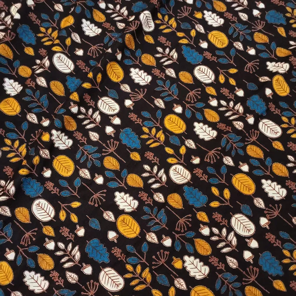 30cm Fashion Floral Print Stretch Knit Jersey Fabric for Women's Dresses Shirts DIY Sewing Seasonal Fragments Design