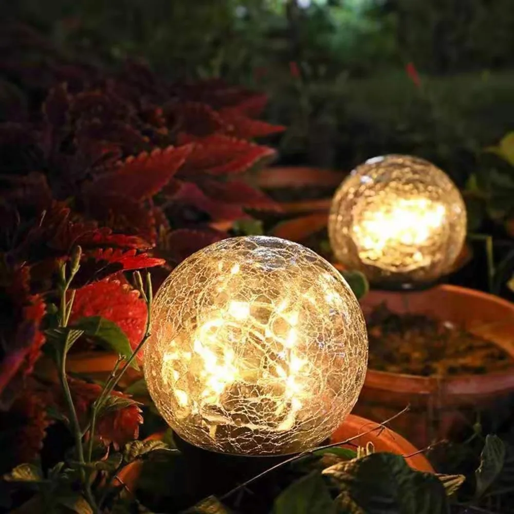 Imagem -03 - Led Solar Ground Insert Light Impermeável Decoração do Jardim Bola de Vidro Enterrada Luz de Natal ao ar Livre