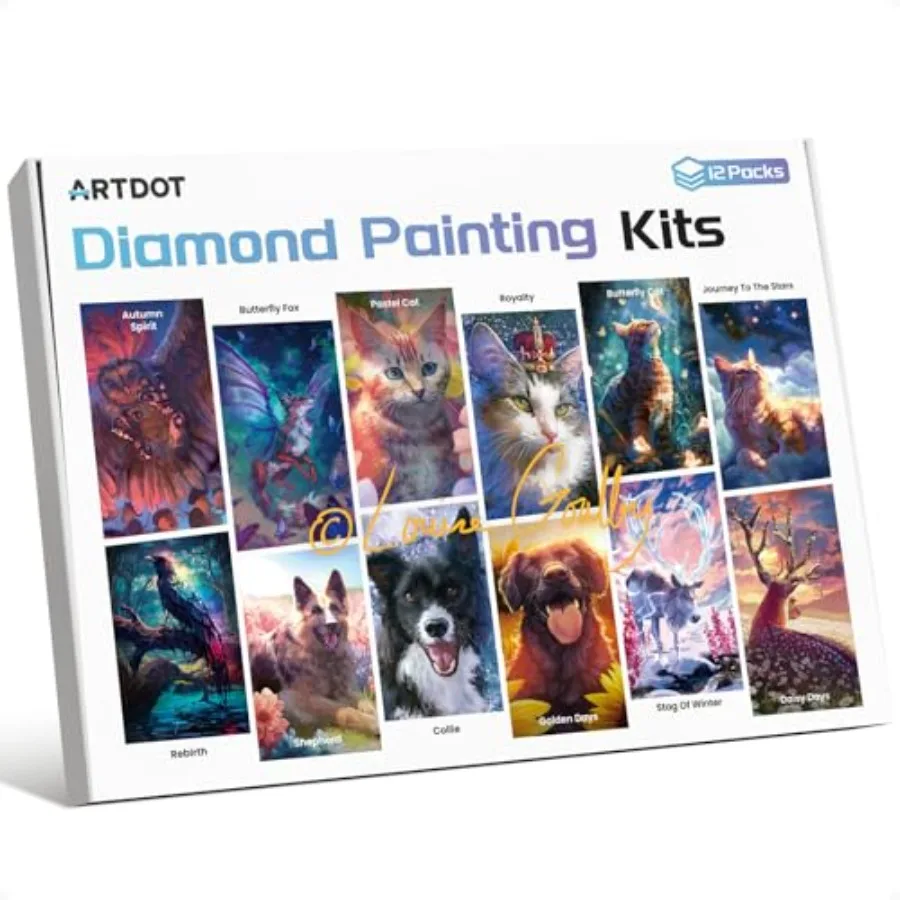 

12 Pack 5D DIY Diamond Art Kits for Adults Licensed Diamond Painting Kits with Accessories and Tools for Home Wall Decor 12 by