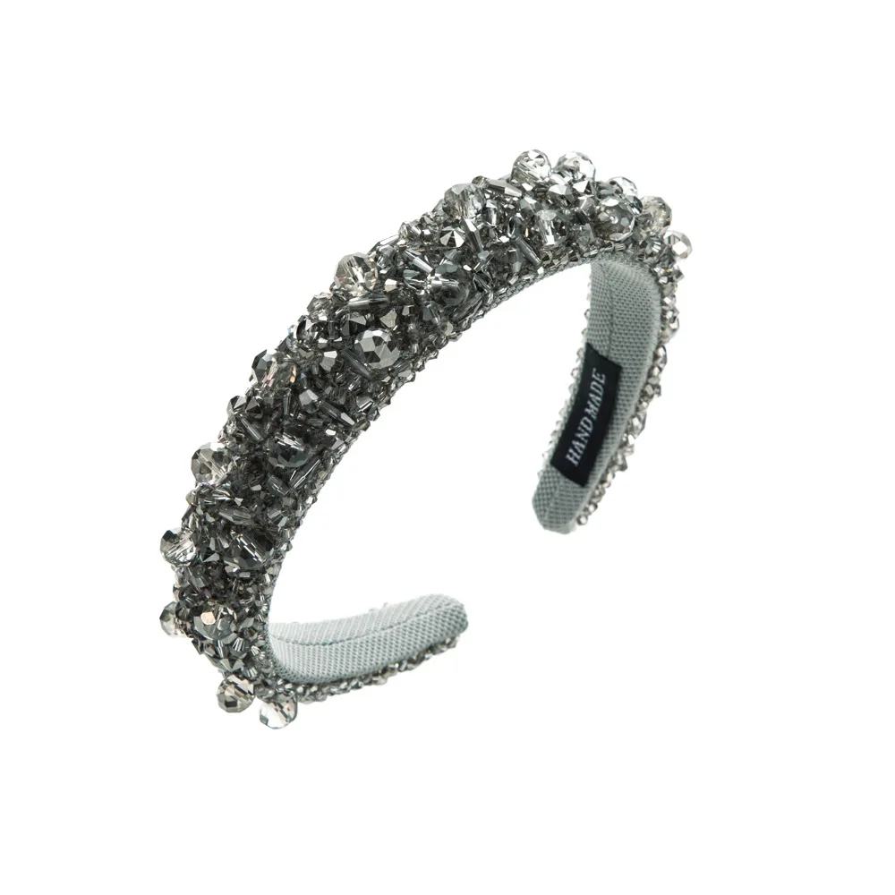 Heming headband new retro crystal high skull top headband niche light luxury temperament high-end hair accessories - view 4