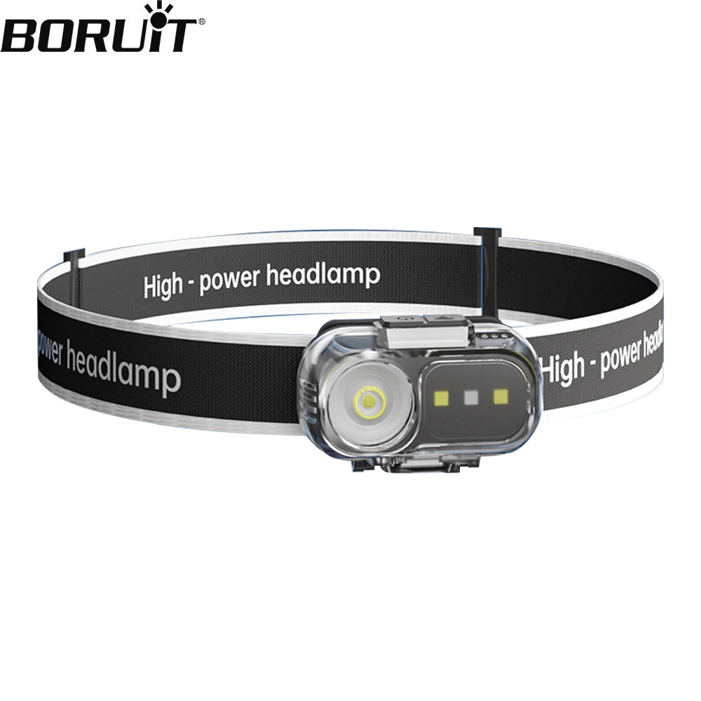 BORUiT сенсорный налобный фонарь 300LM Type-C перезаряжаемая светодиодная фара 5 режимов освещения легкий налобный фонарь для кемпинга и рыбалки
