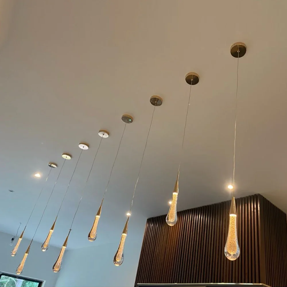 Personalizável Post-cristal LED vidro luzes pingente, decoração moderna casa, luminárias para restaurante bar escadaria e high-end