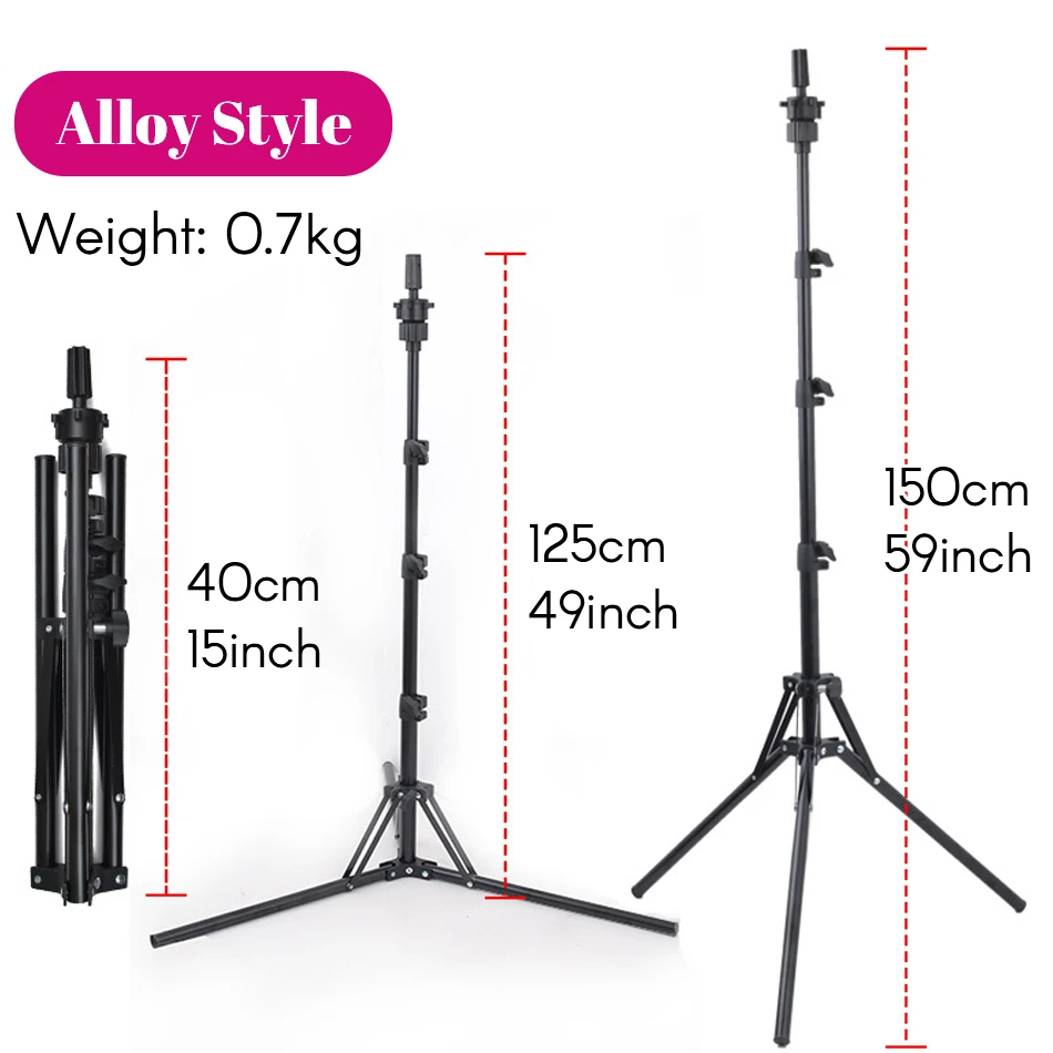 Adjustable Wig Tripod Stand for Display and Training