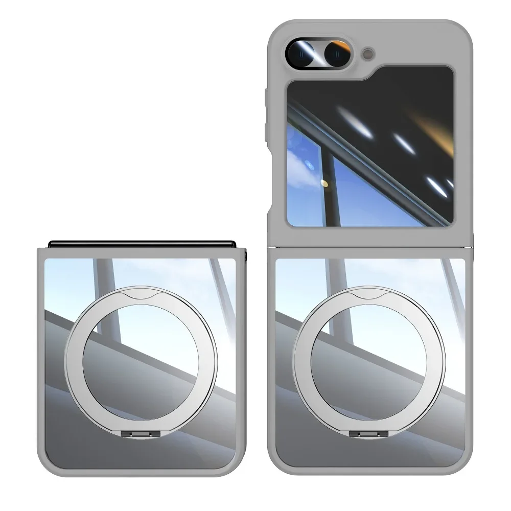 

Magnetic Ring Holder Phone Case For Samsung Galaxy Z Flip 7 6 5 zFlip7 zFlip6 zFlip5 5g Kickstand Tpu pc Clear Back Cover Funda