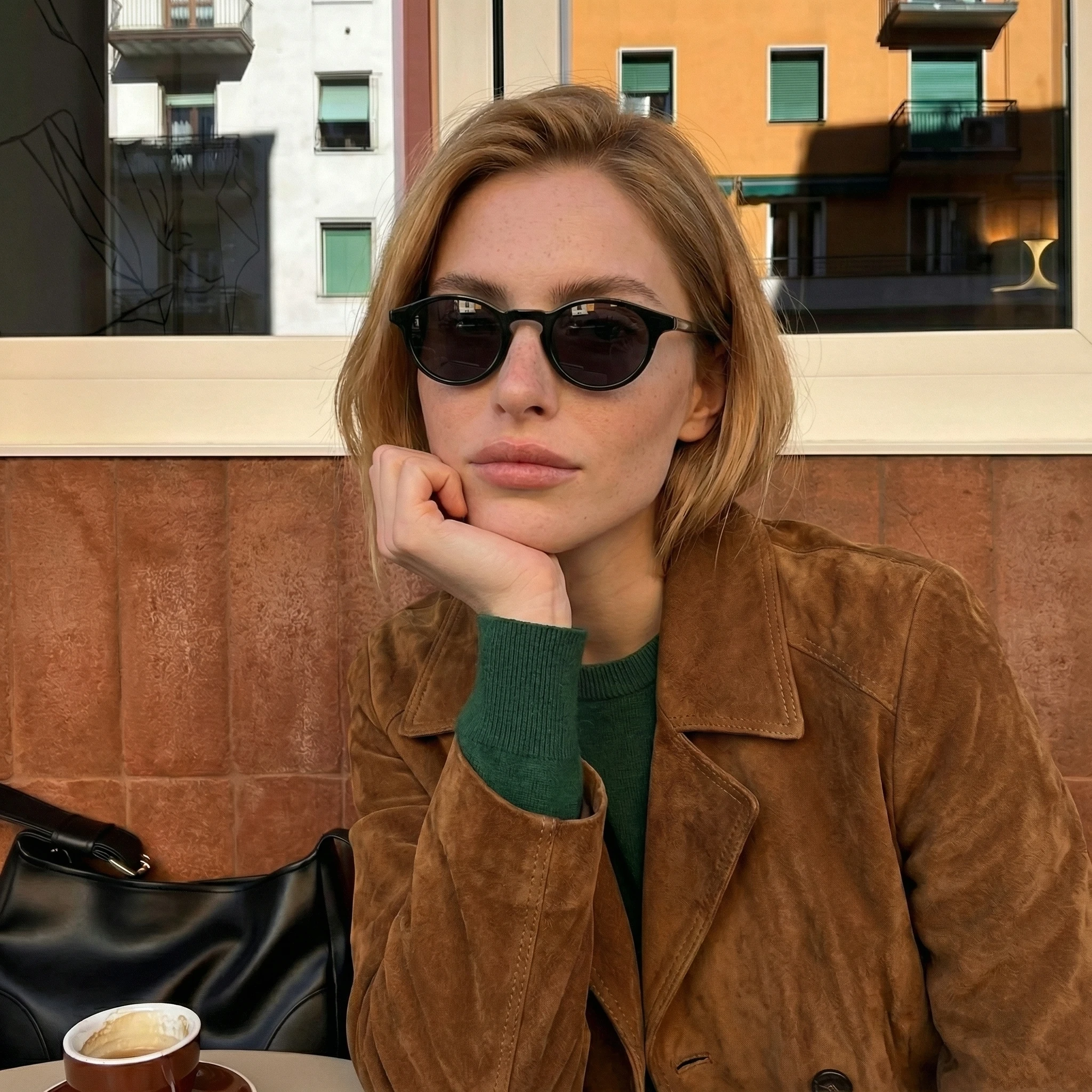 Retro Runde Sonnenbrille Vintage Propionat-Rahmen Komfortable Nasenpolster Rutschfeste Gebogene Bügel 6 Farben