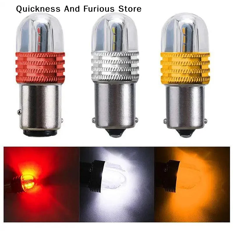 【MO】2Pcs 1156 1157 Led Motorcycle Taillights Flashing Signal Light BA15d Brake Light 1157 Car Reversing Lamp Strobe Stop Lights
