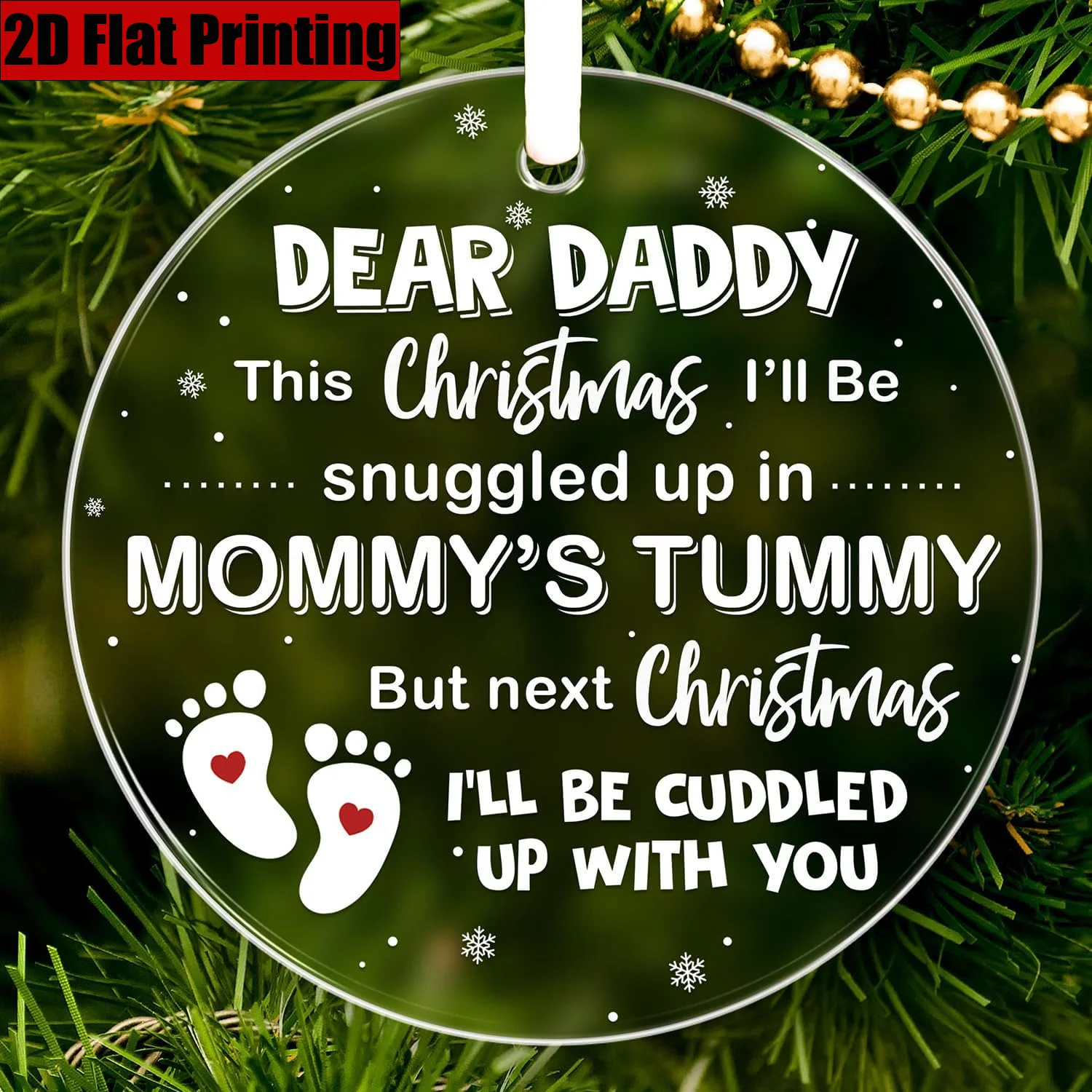 

2025 Christmas Crystal Decoration, Gold Ribbon Gift Box Set, Suitable for Holiday Tree Decoration, Christmas Home Decoration