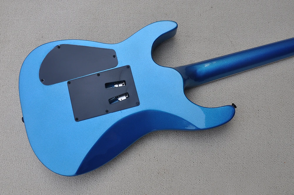 Metallic Blue Electric Guitar with Tremolo,Rosewood Fretboard with 24 Frets,Customize Logo/Color Available