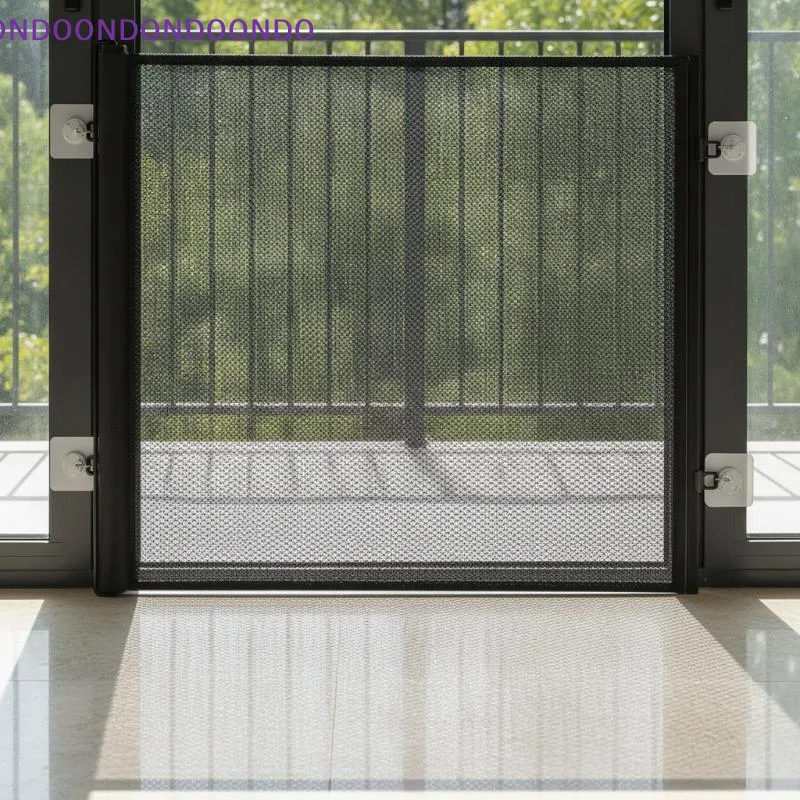 Retractable Pet Gate Screen Door-Stair Gates For Dog Cat Portable Dog Gates With Reinforced Strip Design To Prevent Crawling