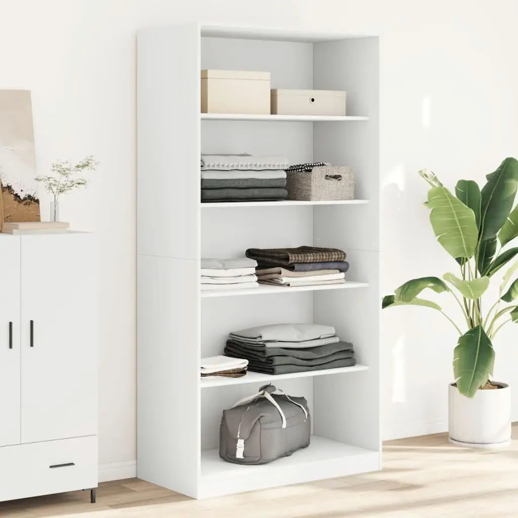 White Engineered Wood Wardrobe 100x50x200 cm - Stylish Storage Solution