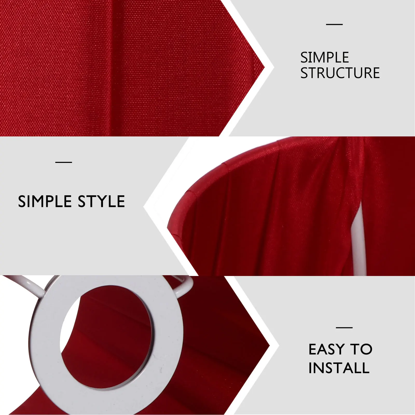 

E14 Cloth Lampshade Red Decorative Table Lamp Cover Shade Dustproof Bedroom Lighting Accessories Small Night Light