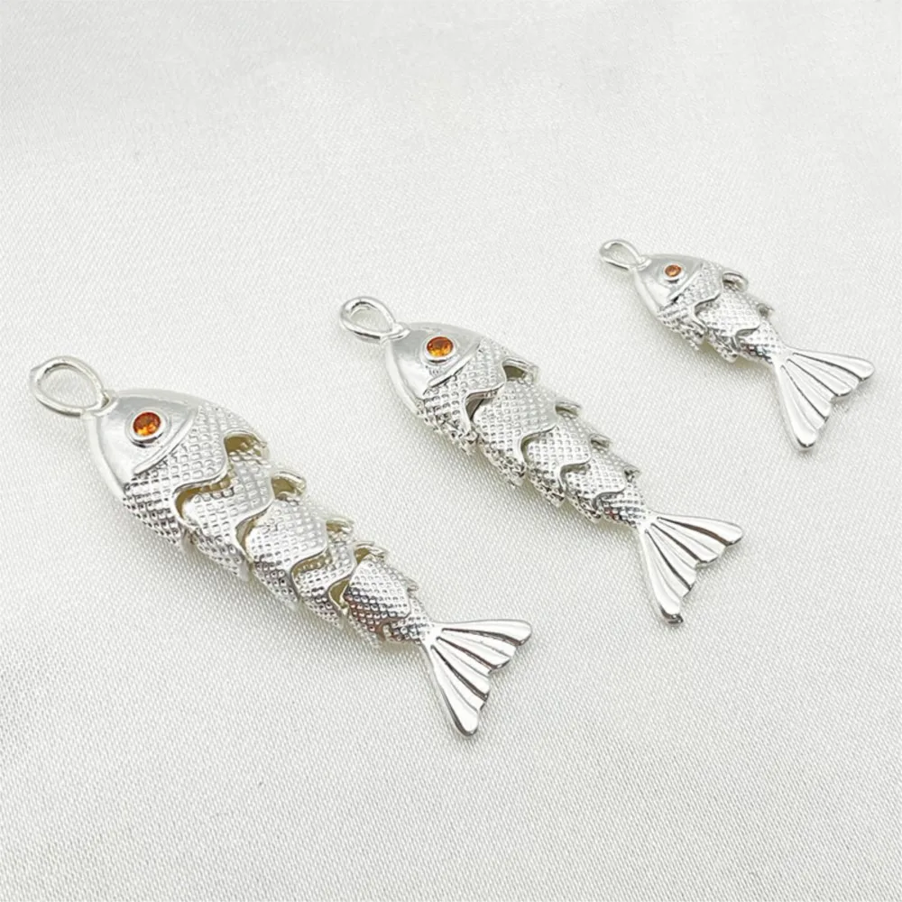 1Piece 18K Gold Brass Ocean 3D Fish Animal Movable Charms Pendants For DIY Fashion Necklace Bracelet Jewelry Making Findings